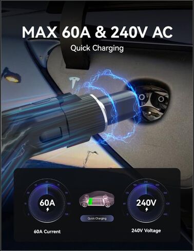 باريس رون المستوى 2 شاحن EV، 48 أمبير UL المدرجة 11.5KW شاحن EV للمنزل المستوى 2 مع التحكم في التطبيق، واي فاي وبلوتوث المستوى 2 شاحن EV مع كابل 25 قدم للمركبات الكهربائية الداخلية والخارجية in Kuwait