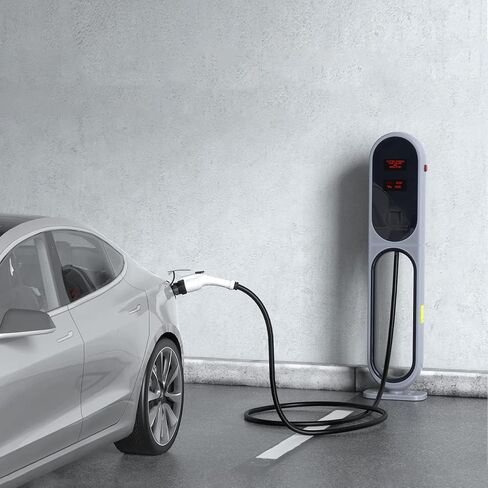 CHARCO J1772 to Tesla Charging Adapter 60A 250V AC, Portable Fast Charging SAE J1772 to Tesla Charger Adapter, Compatible with Tesla Model 3 Model Y Model X/S, Charger Accessories, Silver-Black in Kuwait