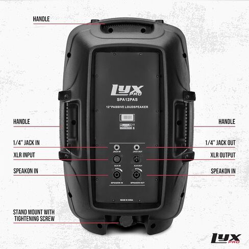 نظام مكبر الصوت LyxPro 10 بوصة DJ PA السلبي XLR، 1/4، مكبر صوت، سلسلة اتصالات متوافقة، 8 أوم، خفيف الوزن، قابل للتركيب على الحامل، in Kuwait