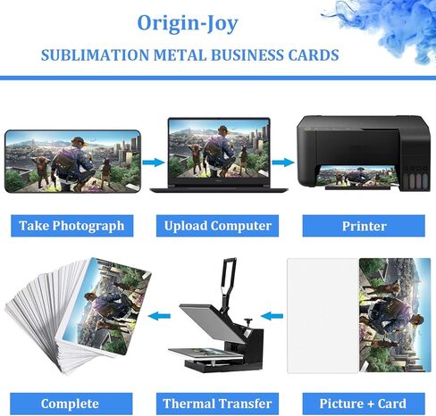 Origin-Joy 25 PCS Sublimation Metal Business Cards, 3.4 x 2.1 Inch Aluminum Printable Business Card Blanks for Custom Color Print (0.22 mm) in Saudi Arabia