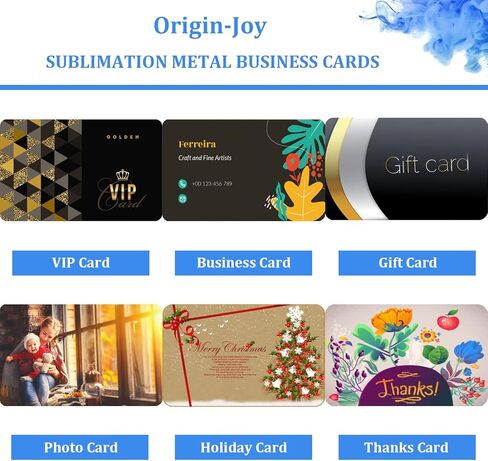 Origin-Joy 25 PCS Sublimation Metal Business Cards, 3.4 x 2.1 Inch Aluminum Printable Business Card Blanks for Custom Color Print (0.22 mm) in Saudi Arabia