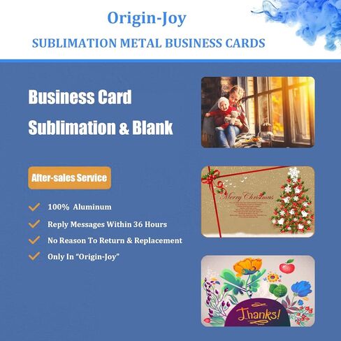 Origin-Joy 25 PCS Sublimation Metal Business Cards, 3.4 x 2.1 Inch Aluminum Printable Business Card Blanks for Custom Color Print (0.22 mm) in Saudi Arabia