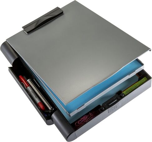 صندوق تخزين للحافظة من Officemate Carryall، مقاس Letter/Legal، أسود وبرتقالي (83326) in Kuwait