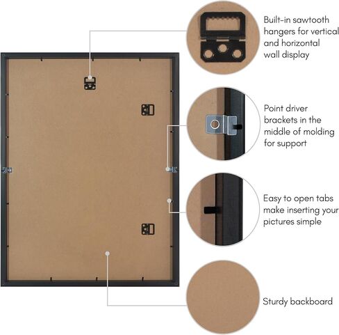 إطار ملصق Americanflat مقاس 16 × 24 باللون الأسود - إطار قولبة عميق مع غطاء زجاجي ومعدات تعليق متضمنة لعرض الحائط in Kuwait