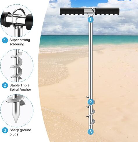 DACK Boat Anchor, 23'' Sand Anchor, Pontoon, Kayak Anchor, Jet Ski for 25' Boats, Keeps Your Watercraft Securely Anchored Near Shore, Sand-bar or in Shallow Water in Kuwait