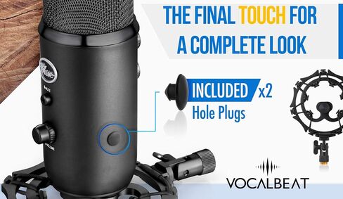 Vocalbeat Blue Yeti Microphone Shock Mount Mic Holder - Blue Yeti Shock Mount for Anti Vibrations from Quality Aluminum Material - Shockmount Accessories Compatible with Blue Yeti Boom Arm Mic Stand in Saudi Arabia