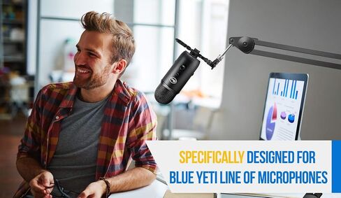 Vocalbeat Blue Yeti Microphone Shock Mount Mic Holder - Blue Yeti Shock Mount for Anti Vibrations from Quality Aluminum Material - Shockmount Accessories Compatible with Blue Yeti Boom Arm Mic Stand in Saudi Arabia