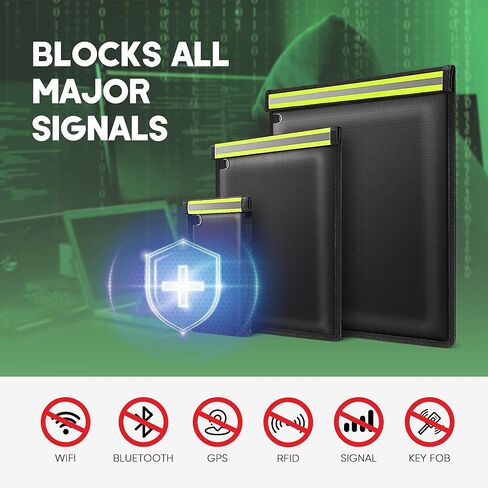 حقائب فاراداي للهواتف، 3 عبوات من حقائب فاراداي مقاومة للنبضات الكهرومغناطيسية لأجهزة الكمبيوتر المحمولة والأجهزة اللوحية ومفاتيح السيارة، واقي مفتاح فاراداي مع شريط عاكس مضاد للسرقة والتتبع in Kuwait