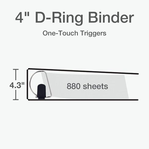 Oxford 3 Ring Binders, 4 Inch, ONE-Touch Easy Open D Rings, View Binder Covers, 4 Interior Pockets, PVC-Free, Holds 880 Sheets, White, 2 Pack (79921) in Saudi Arabia