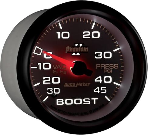 Auto Meter 7808 Phantom II 2-5/8" 30 in Hg.-45 PSI Mechanical Boost-Vacuum Gauge in Saudi Arabia