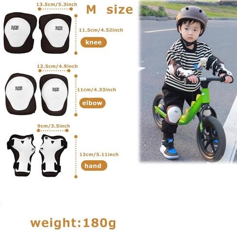 SUNRIMOON Kids' Protective Gear, Kids/Youth Knee Pad Elbow Pads Guards Protective Gear, for Roller Skates Cycling Skateboard Inline Skatings Scooter Riding Sports, Set of 6 in Saudi Arabia