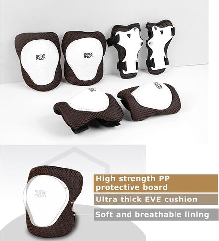 SUNRIMOON Kids' Protective Gear, Kids/Youth Knee Pad Elbow Pads Guards Protective Gear, for Roller Skates Cycling Skateboard Inline Skatings Scooter Riding Sports, Set of 6 in Saudi Arabia