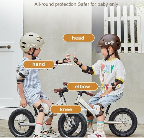 SUNRIMOON Kids' Protective Gear, Kids/Youth Knee Pad Elbow Pads Guards Protective Gear, for Roller Skates Cycling Skateboard Inline Skatings Scooter Riding Sports, Set of 6 in Saudi Arabia