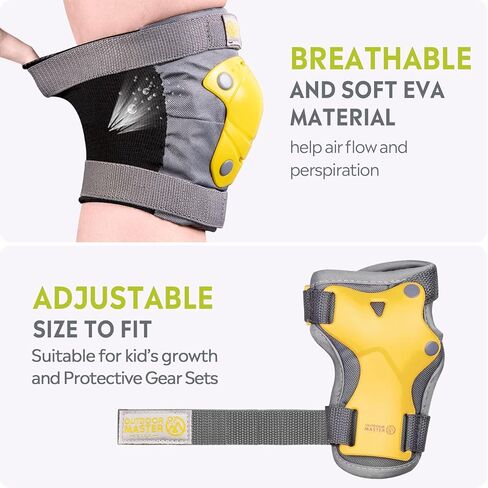 OutdoorMaster المراهقين / الأطفال وسادات الكوع ووسادات الركبة للأطفال - مجموعة 6 في 1 لمجموعات معدات الحماية مع واقيات الساق الشبابية وأشرطة المعصم لدراجات الأطفال وألواح التزلج للأطفال وما إلى ذلك in Kuwait