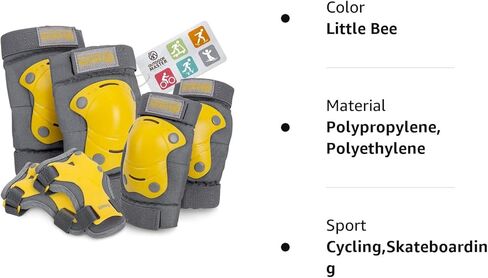 OutdoorMaster المراهقين / الأطفال وسادات الكوع ووسادات الركبة للأطفال - مجموعة 6 في 1 لمجموعات معدات الحماية مع واقيات الساق الشبابية وأشرطة المعصم لدراجات الأطفال وألواح التزلج للأطفال وما إلى ذلك in Kuwait