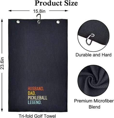Husband Dad Pickleball Legend Embroidered Pickleball Towel, Pickleball Gifts for Men Women, Pickleball Lovers, Pickleball Player, Birthday Gifts for Pickleball Fan, Retirement Gifts in Saudi Arabia