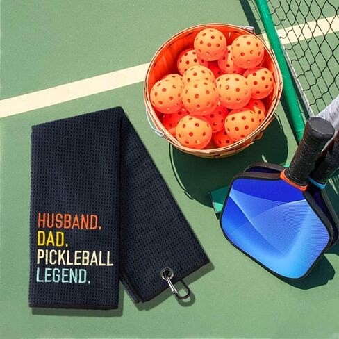 Husband Dad Pickleball Legend Embroidered Pickleball Towel, Pickleball Gifts for Men Women, Pickleball Lovers, Pickleball Player, Birthday Gifts for Pickleball Fan, Retirement Gifts in Saudi Arabia