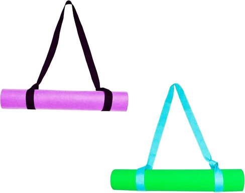 XIAOXGXF 2 Packs Yoga Mat Strap Yoga Mat Sling Yoga Mat Carrier (Black+Sky Blue) in Saudi Arabia