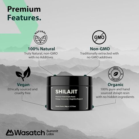 Pure Organic Shilajit Resin | Authentic Himalayan Gold Grade Harvested 16,000-18,000 ft | 100% Pure Unfiltered | 85+ Trace Minerals and Fulvic Acid for Energy and Immune Support | 100-day Supply in Saudi Arabia