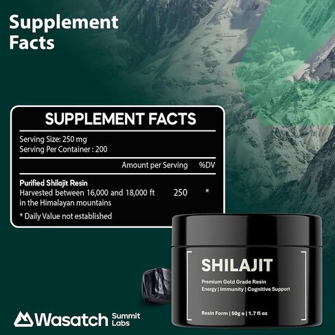 Pure Organic Shilajit Resin | Authentic Himalayan Gold Grade Harvested 16,000-18,000 ft | 100% Pure Unfiltered | 85+ Trace Minerals and Fulvic Acid for Energy and Immune Support | 100-day Supply in Saudi Arabia