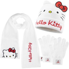 Hello Kitty Girls Hat Scarf and Gloves 3 Piece Set