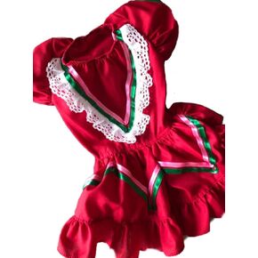 Escaramuza dog dress/Mexican dog dress (Large, Pink)