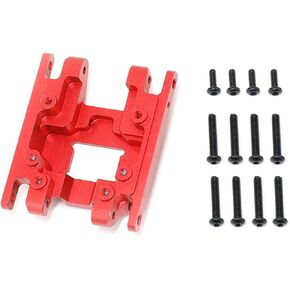 Gearbox Skid Plate CNC Aliuminum Transmission Mount for TRX4M 1/18 RC Crawler Car Upgrade Parts (Black)