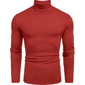 COOFANDY Men's Slim Fit Turtleneck Sweater Casual Basic Knitted Long Sleeve Pullover Sweater