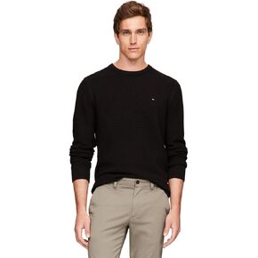 Tommy Hilfiger Men's Textured Waffle Knit Crewneck Sweater Lightweight Pullover, Available in Big & Tall