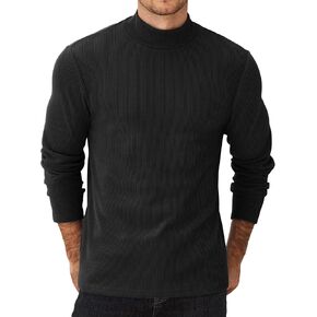 COOFANDY Men's Mock Turtleneck Sweater Long Sleeve Half Neck Pullover Thermal Casual Ribbed High Neck Pullover Sweater
