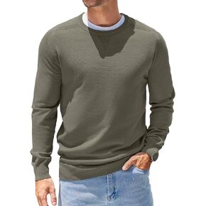 COOFANDY Mens Sweater Crewneck Pullover Long Sleeve Lightweight Sweater Plain Knit Silm Fit