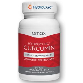 Omax HydroCurc Turmeric Curcumin Softgels, Highly Bioavailable for Natural Joint Relief, Nanoparticle Potency & Absorption (60 Softgels)