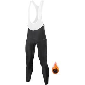 Santic Men's Winter Fleece Pro Cycling Bib Pants 4D Padded Thermal Cold Weather Bike Riding Pants with Pockets