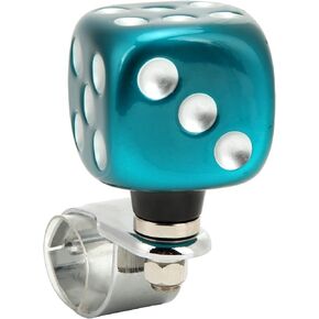 Power Handle Spinner, Dice Shape Car Steering Wheel Spinner Suicide Knob Labor Saving for Cars Trucks Tractors Boats (Green)