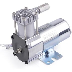 120PSI 1/8NPT Small Air Ride Suspension Compressor, Fittings for 12V Motorcycle/Truck/Car, Air Suspension horn Compressor SILVER