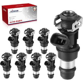 8PCS Fuel Injectors 2 Holes Compatible with Buick Rainier Cadillac Escalade Tahoe Avalanche Express Silverado 1500 Suburban GMC Sierra 1500 Yukon Savana Isuzu Replace# 25317628 17113553