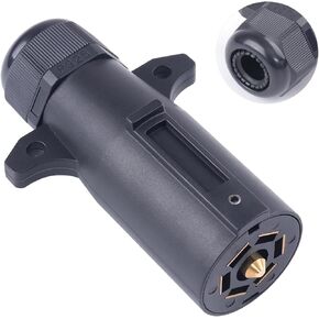 7 Pin Trailer Plug with Waterproof Seal Heavy Duty 7 Way Round RV-Style Trailer Connector 7 Point Trailer Wiring Replacement Plug Adapter in Kuwait