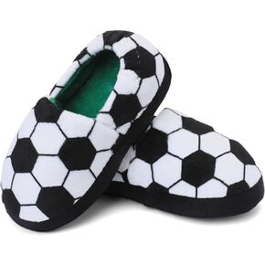 festooning Toddler Boys Girls Football Slippers Soft Fuzzy Slip-Ons Little Kid Warm Indoor House Slipper Shoes