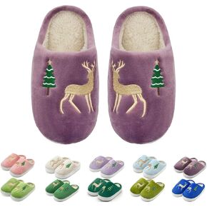 Christmas Slippers for Kids Cute Reindeer Slippers Toddler Home Slippers Soft Cozy Winter Slippers Non-slip Indoor Shoes Christmas Gifts For Boys Girls