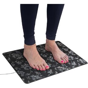 Floral Printed Universal Grounding Mat Kit, 23.6x35.4 Inch Bed Grounding Mat with 15 Ft Grounding Cord, Grounding Products Kit Sleep Mat Yoga Pad for Better Sleep, Reduce Stress, Pain, Anxiety