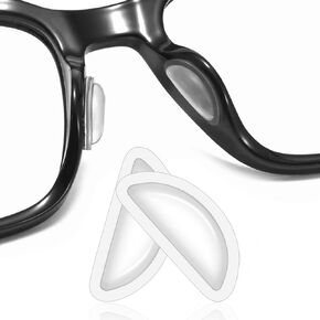 Eyeglass Nose Pads, Soft Silicone Adhesive Air Chamber Glasses Nose Pads, 3.5mm Heighten Nose Pads for Plastic Frames, 12 Pairs (Clear)