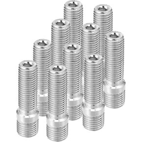 ACROPIX M14x1.5 to M12x1.5 50mm Wheel Stud Fit for Audi - Pack of 10 Silver Tone