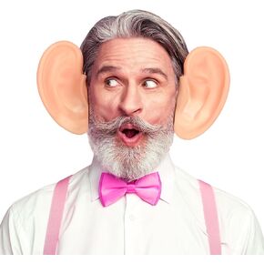 Yunlly Oversized Big Fake Ear for Women Men Jumbo Ear Adult Giant Pig Funny Headwear for Cosplay Costume Holiday Party Outfit Accessories