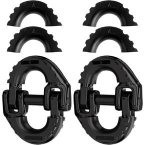 Trailer Accessory 2-Pack 1/2 in. Black Safety Chain Connector Chain Link, G80 Tow Hitch Trailer Hook Hammer Lock Connector, 12,000 lb Load