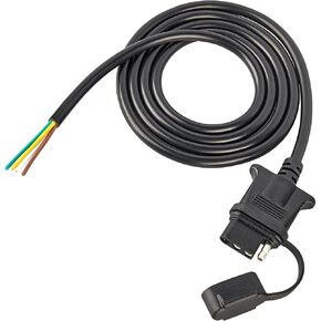 Oyviny Vehicle-Side 4-Pin Flat Trailer Wiring Harness 5 Feet Heavy Duty 4 Pin Female Trailer Connector 18AWG Pure Copper Wire W/PVC Jacketed Cable Dust Cover Car Side Trailer Plug 4 Way Flat 60 Inch