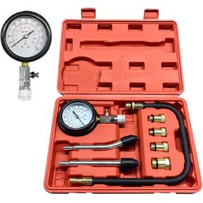 8PCS Car Compression Tester, 0-300PSI Engine Cylinder Pressure Gauge, Universal Petrol Compression Tester Automotive Tool for Car, Motorcycle, Truck, Snowmobile, ATV