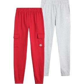 RBX Boys' Active Sweatpants - 2 Pack Performance Fleece Basic Jogger Track Pants - Athletic Pants for Boys (Sizes: 8-16)