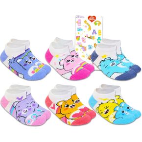 Care Bears Socks Set - Care Bears Accessories Bundle with 6 Pairs of Care Bears Socks for Girls Age 4-6 Plus Stickers | Care Bears Accessories Set for Kids
