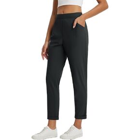 BALEAF Womens Petite Business Casual Pants Stretch Travel Pants with Zipper Pockets Ankle Dress Pants Work Office Golf