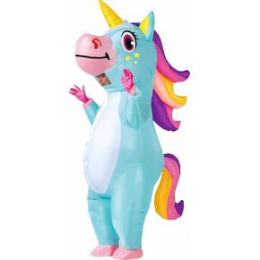 Spooktacular Creations Inflatable Costume Adult, Full Body Riding a Unicorn Blow Up Costume for Halloween Inflatables Party